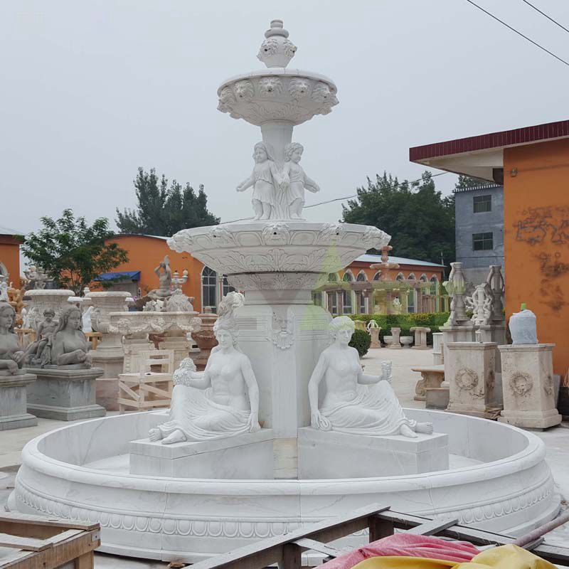 Customized Natural Stone Outdoor Large Marble Stone Water Fountains