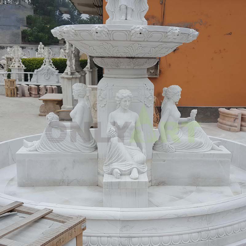 Customized Natural Stone Outdoor Large Marble Stone Water Fountains