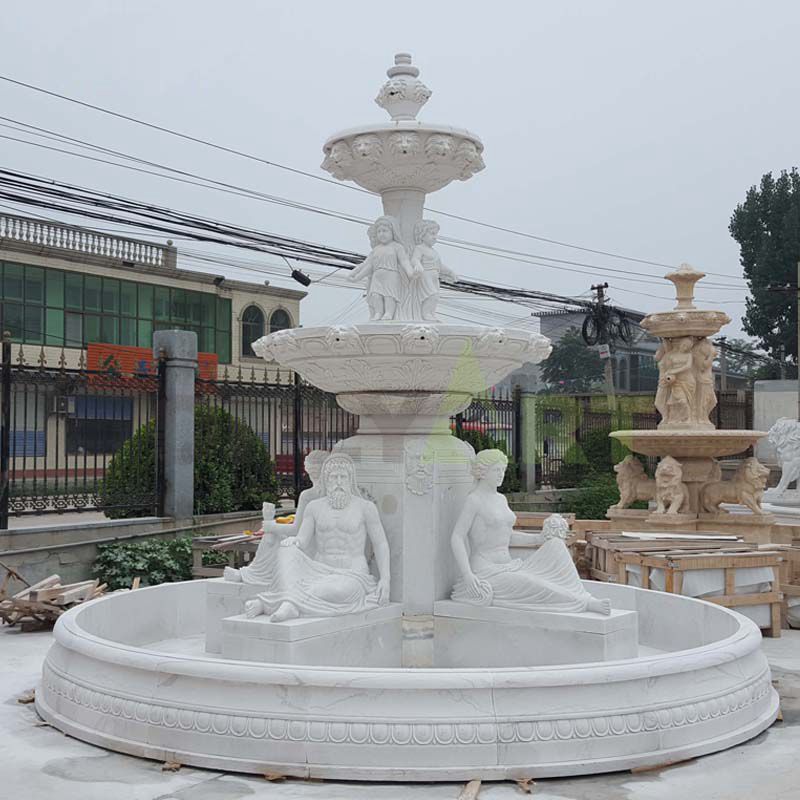 Customized Natural Stone Outdoor Large Marble Stone Water Fountains