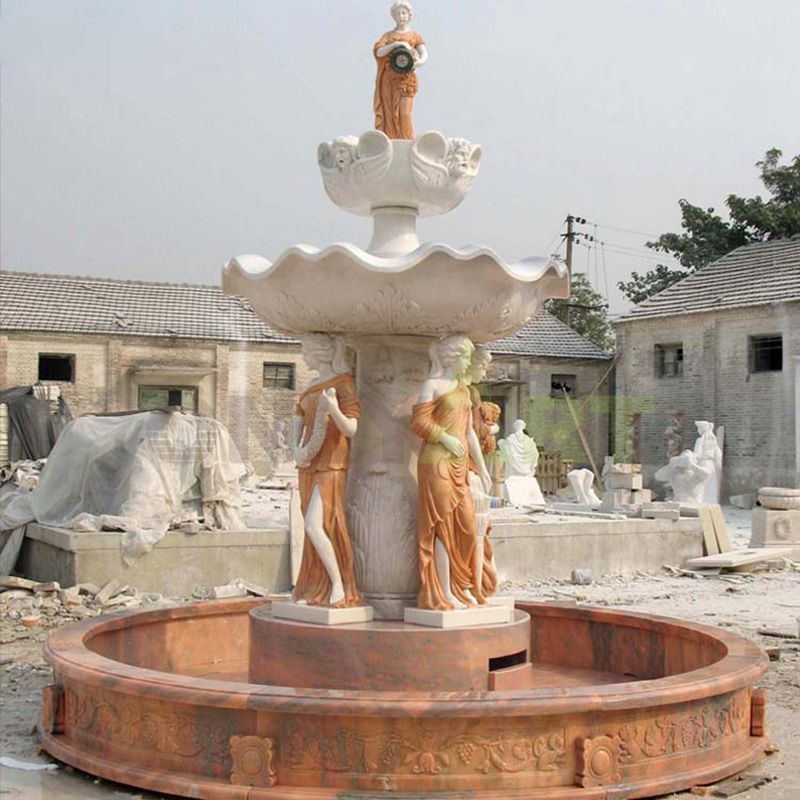 Customized Natural Stone Outdoor Large Marble Stone Water Fountains