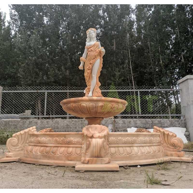Antiqued Stone Outdoor Pool Fountain For Garden Decor