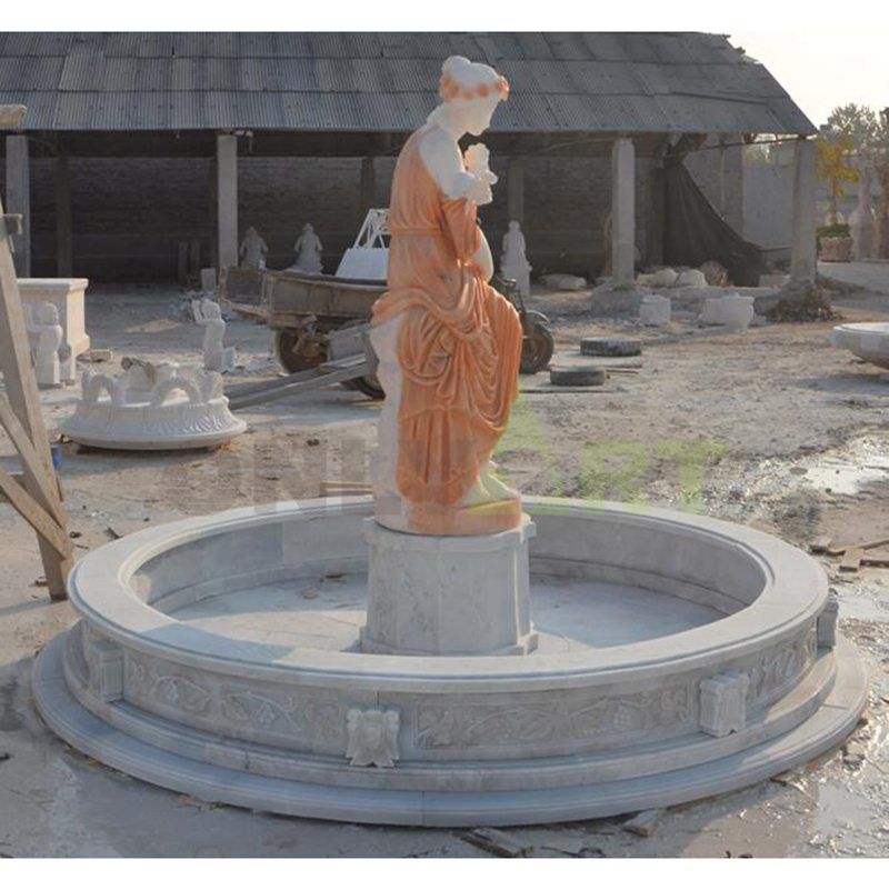 Antiqued Stone Outdoor Pool Fountain For Garden Decor