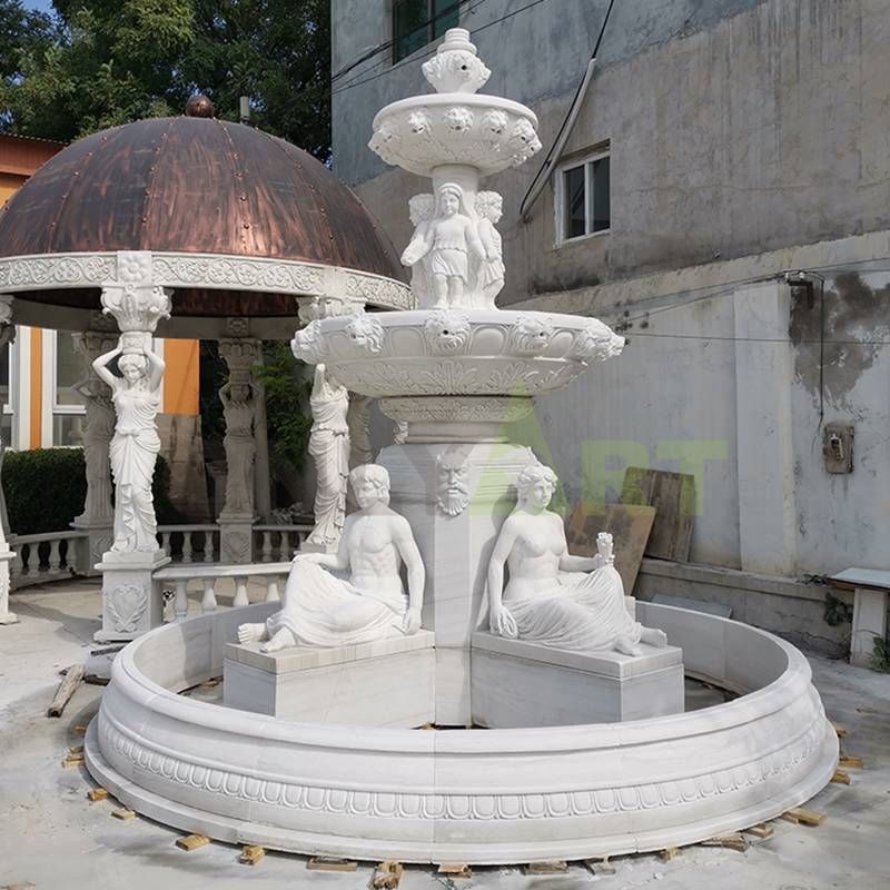 Customized Design Natural Stone Outdoor Large Marble Stone Water Fountains