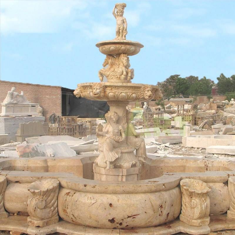 Modern Outdoor Natural Stone Large Garden Marble Stone Water Fountain