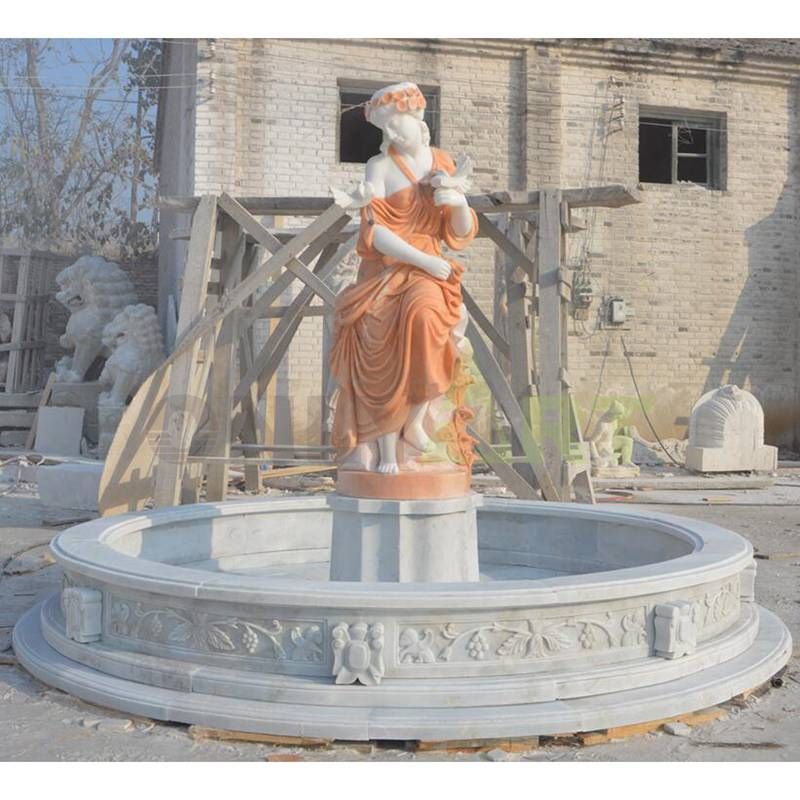 Two Tier Hand Carved Marble Stone Fountain