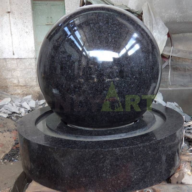 Outdoor Sculpture Black Stone Ball Fountain