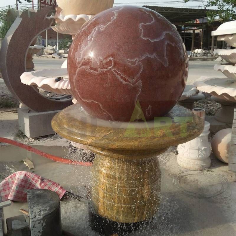 Natural Rolling Garden Stone Ball Water Fountains