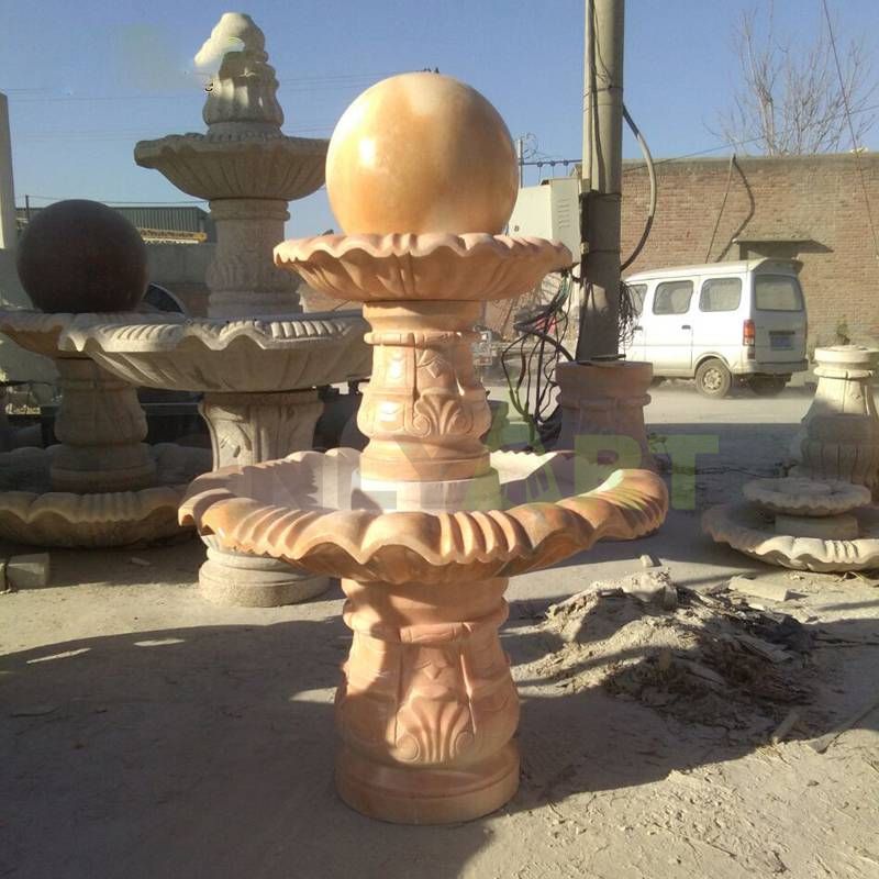 Natural Rolling Garden Stone Ball Water Fountains