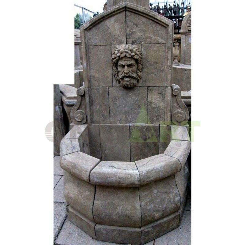 High Quality Stone Garden Fountain Marble Head Wall Water Fountain