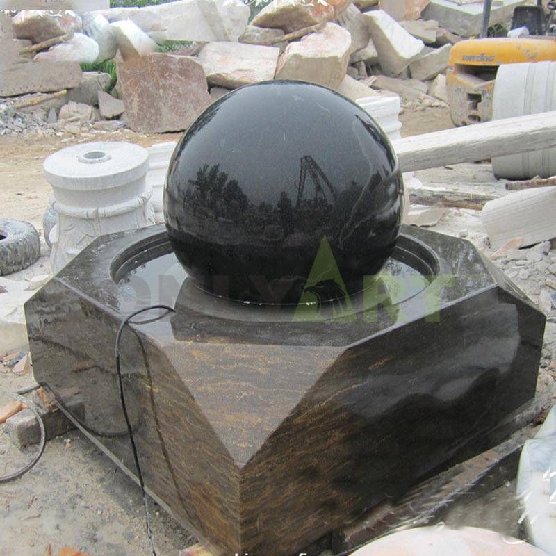 Outdoor Sculpture Black Stone Ball Fountain