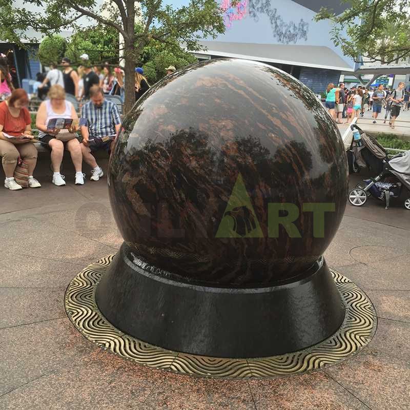 Outdoor Sculpture Black Stone Ball Fountain