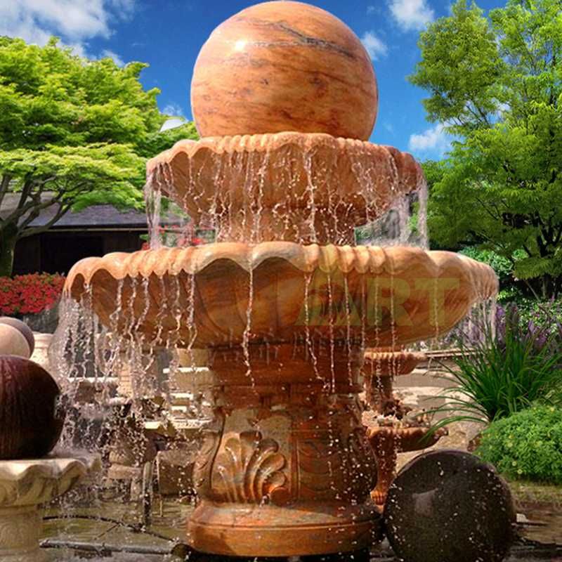 Marble Rotating Ball Outdoor Water Stone Fountain