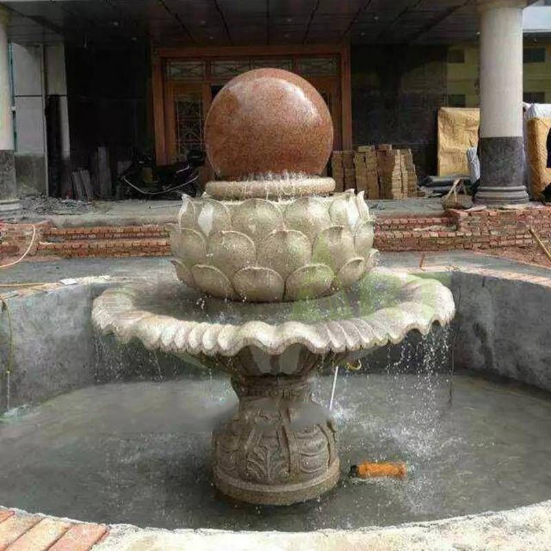 Marble Rotating Ball Outdoor Water Stone Fountain