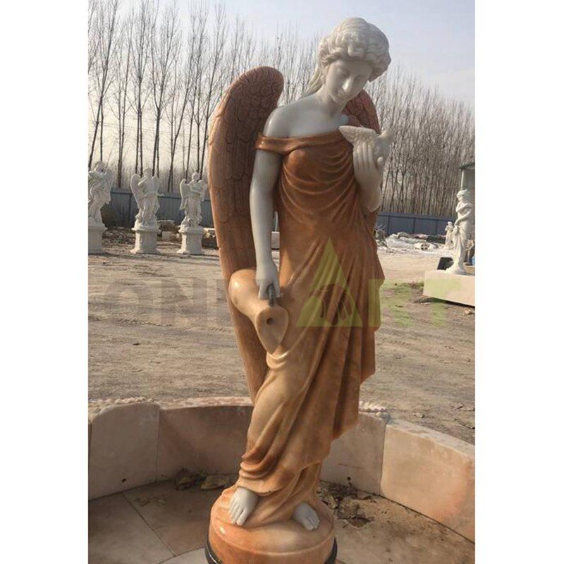 Large Outdoor Angel Statue Marble Stone Garden Water Fountain