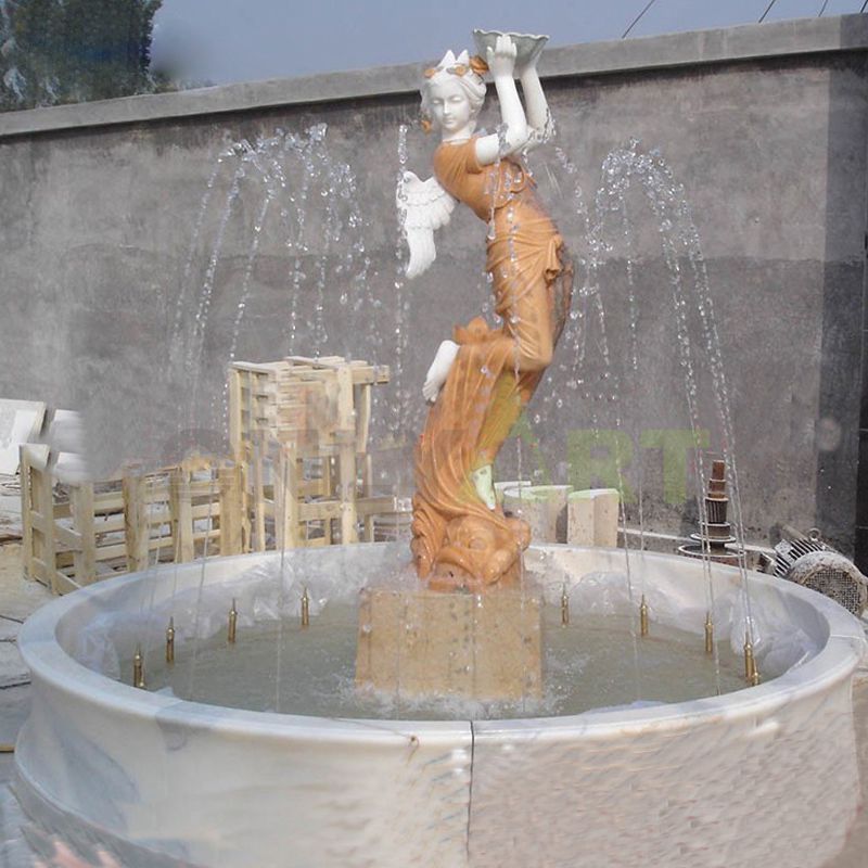 Large Outdoor Angel Statue Marble Stone Garden Water Fountain
