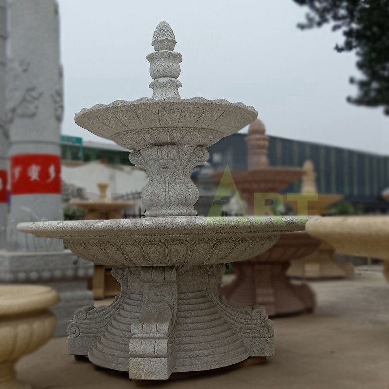 Customized Outdoor Marble Round Garden Marble Stone Water Fountain