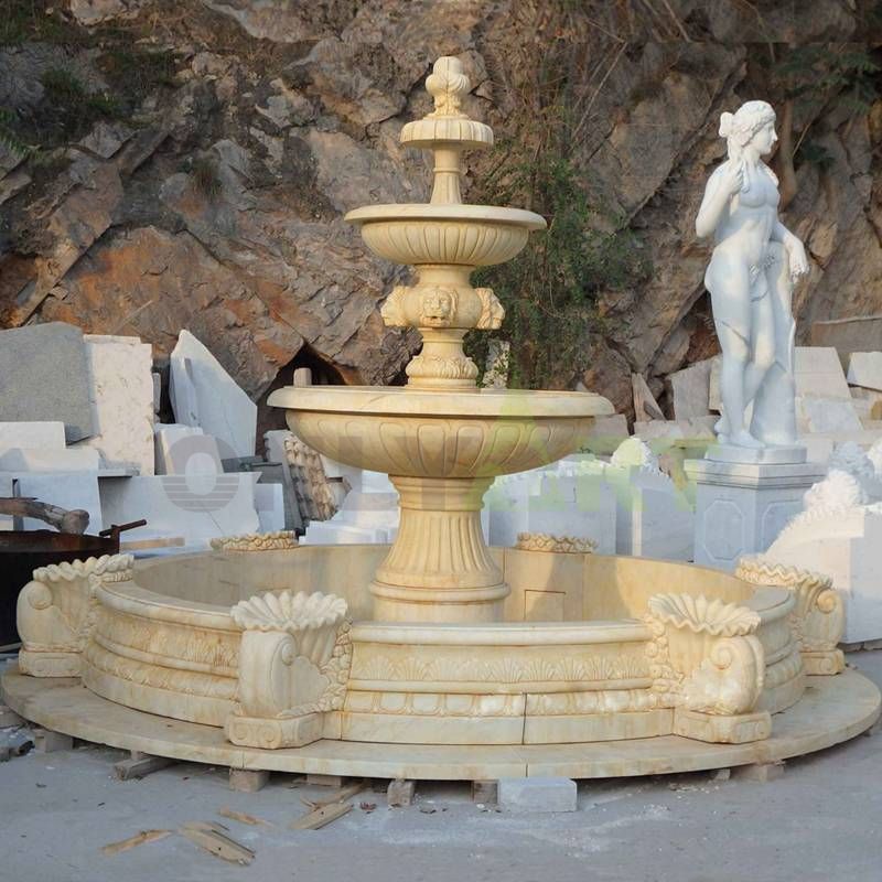 Outdoor Garden Carving Natural Stone Marble Water Fountain