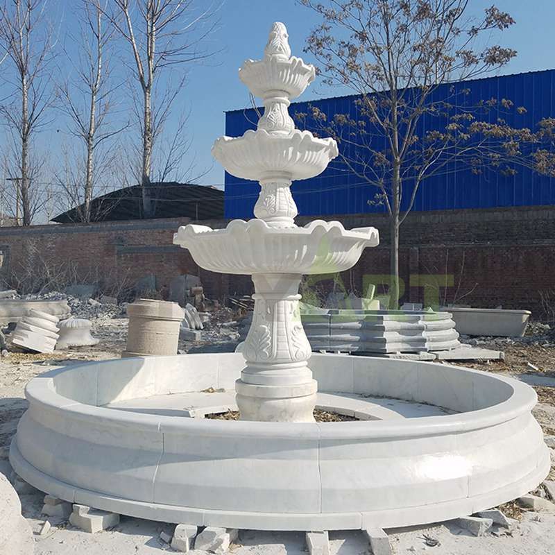 Outdoor Garden Carving Natural Stone Marble Water Fountain