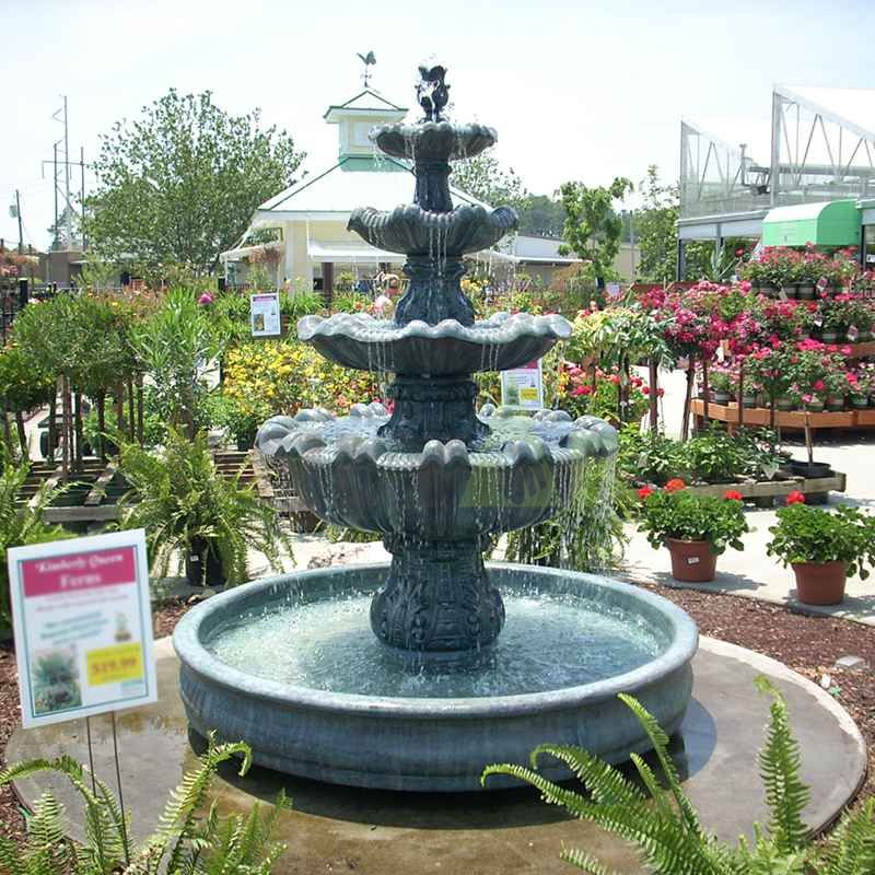 Large Simple Outdoor Ornamental Antique Garden Stone Water Fountain