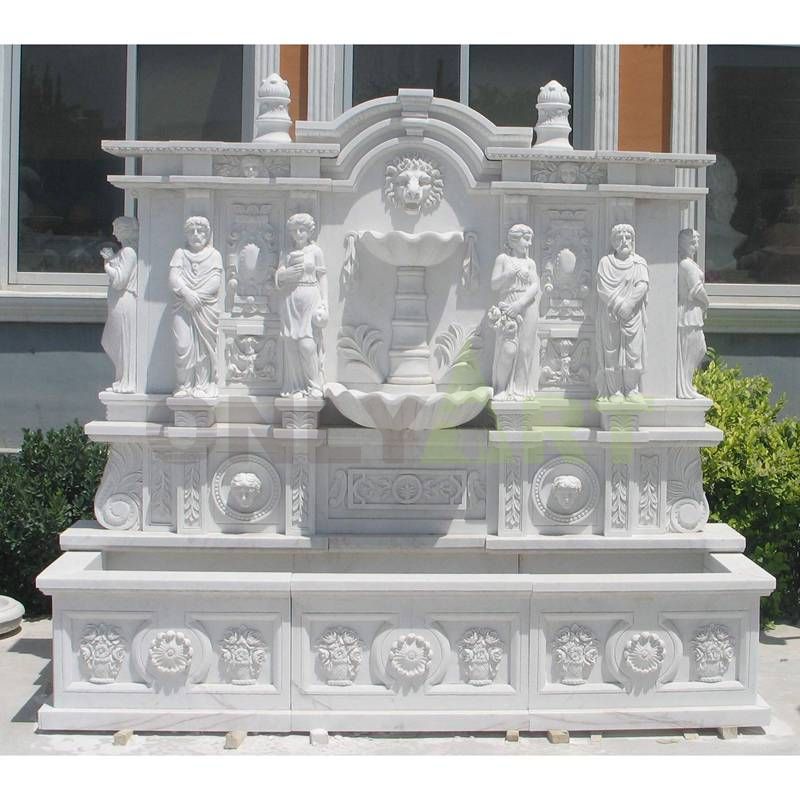 Custom Design Marble Figure Stone Beautiful Girl Wall Fountain