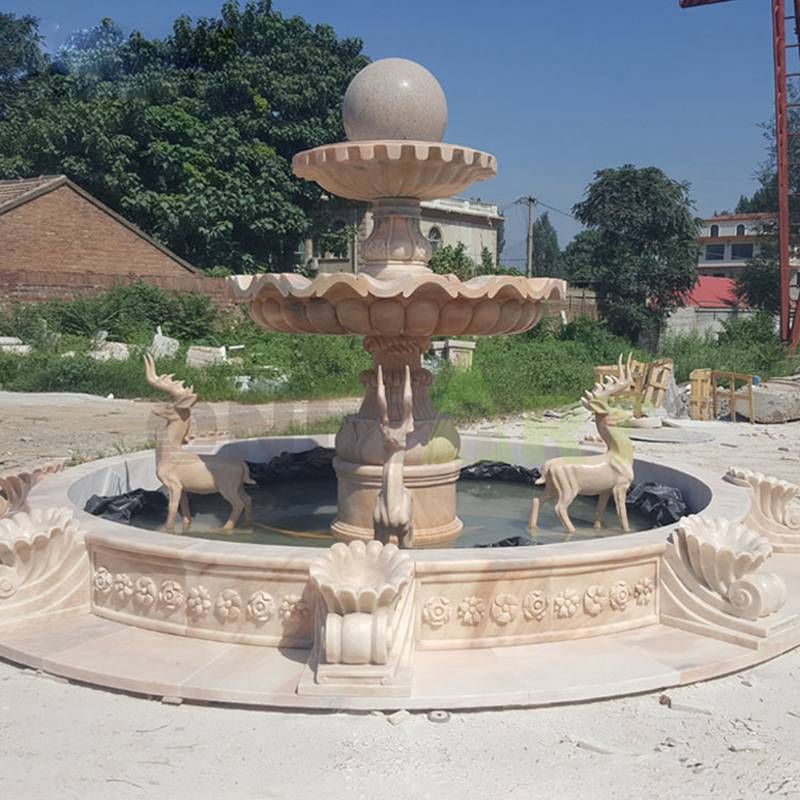 Round Stone Ball Fountain For Decoration
