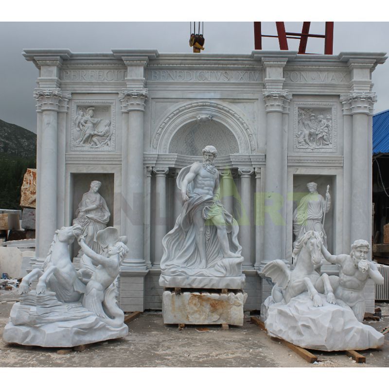 Custom Design Marble Figure Stone Beautiful Girl Wall Fountain