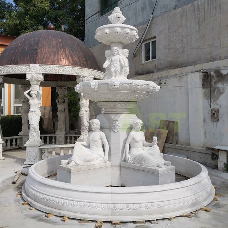 Premium Outdoor White Marble Water Fountain For Outdoor