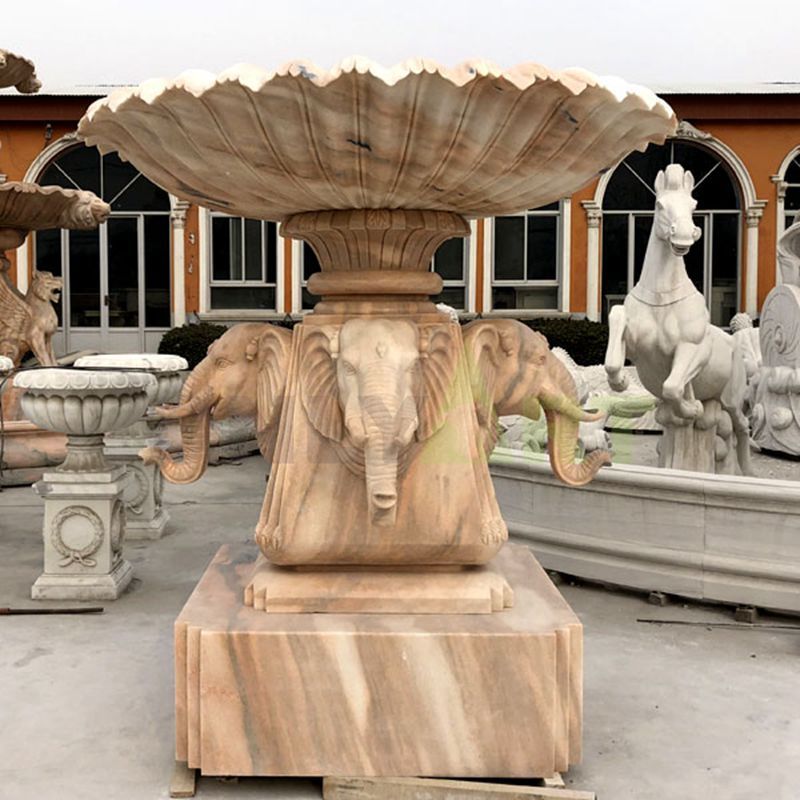 Custom Design Marble Animal Stone Elephant Head Fountain
