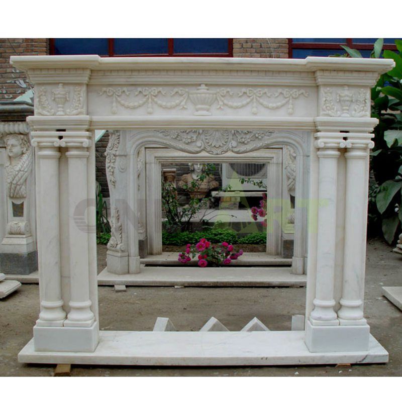 Indoor Modern Marble Stone Mantels Fireplace Surround