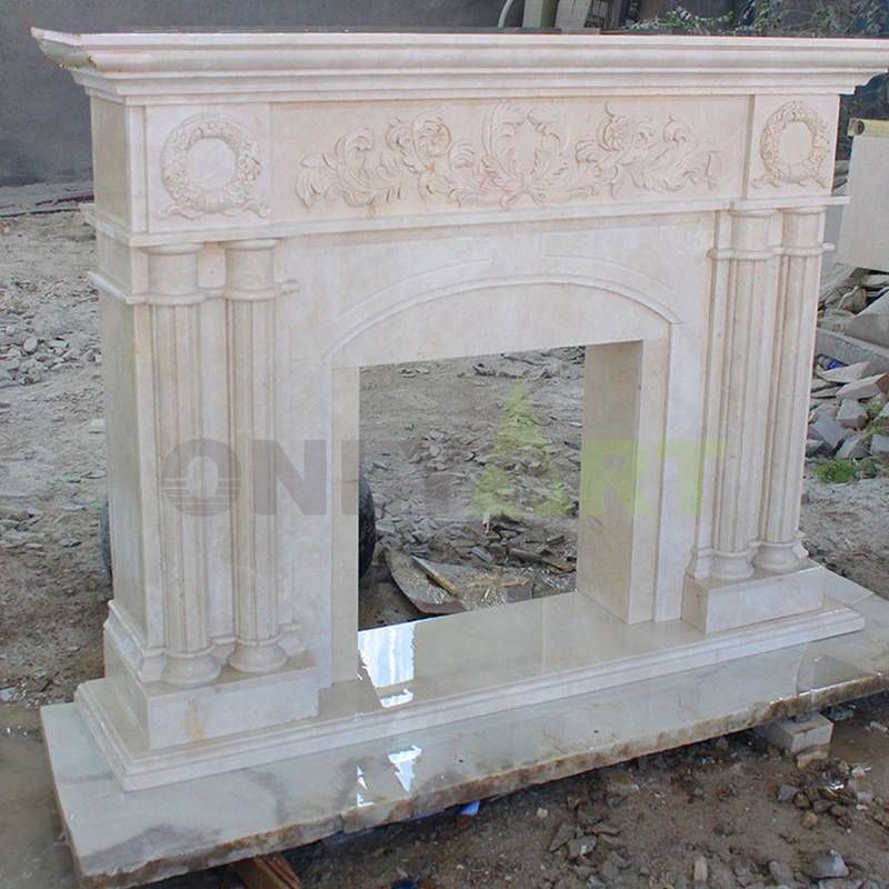 Indoor Modern Marble Stone Mantels Fireplace Surround