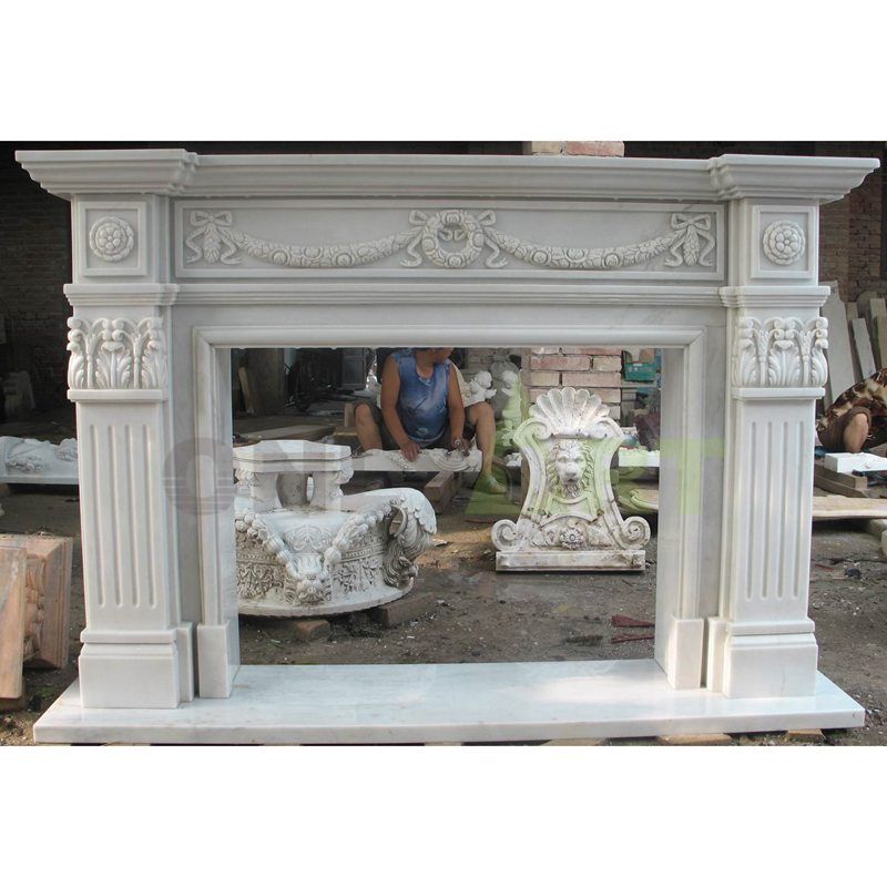 Indoor Modern Marble Stone Mantels Fireplace Surround