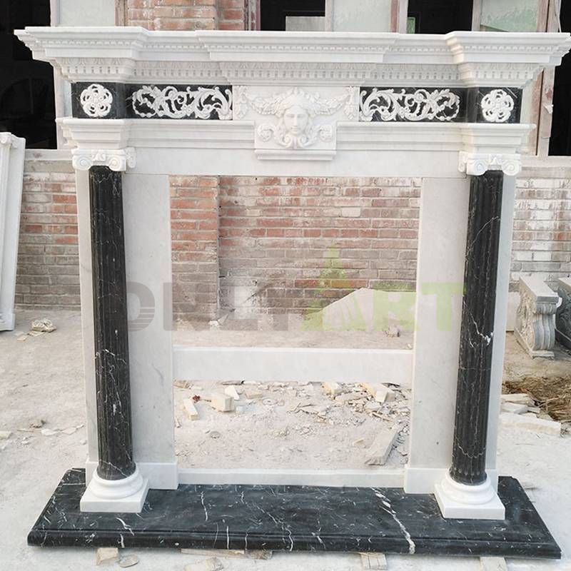 Hand Carved Natural Stone Customized Marble Fireplace Surround