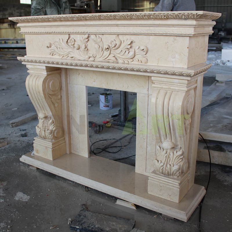 Indoor Decorative Fireplace Natural Marble Fireplace Surround Stone Fireplaces
