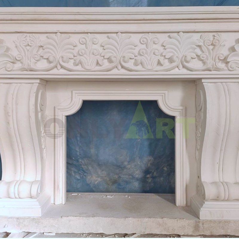 Indoor Decorative Fireplace Natural Marble Fireplace Surround Stone Fireplaces