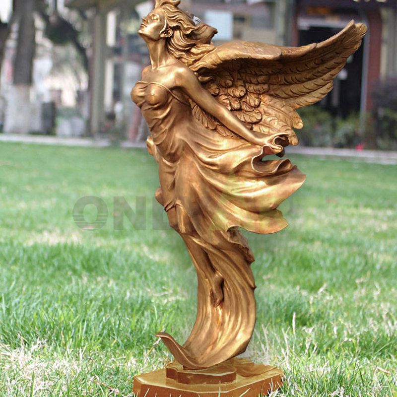 Outdoor decorative bronze brass angel sculpture