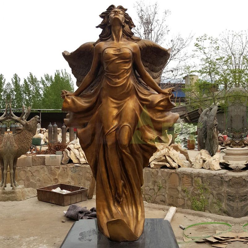 Outdoor decorative bronze brass angel sculpture