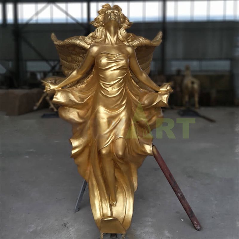 Outdoor decorative bronze brass angel sculpture