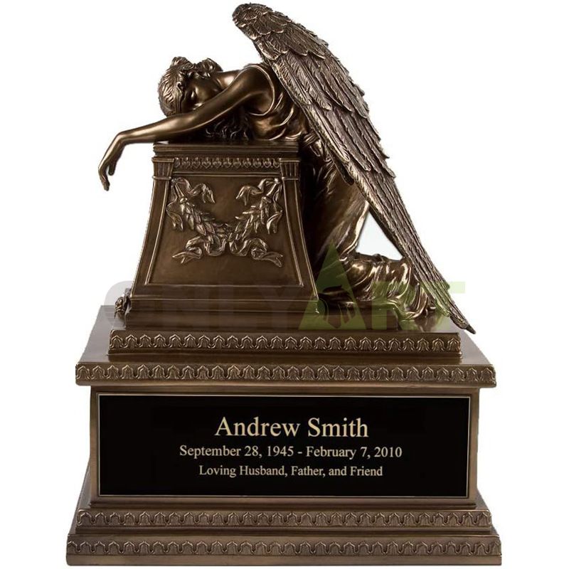 Weeping Angel Old World Bronze Adult Urn