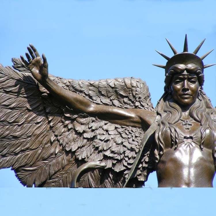 The sculpture of a Greek angel who controls everything