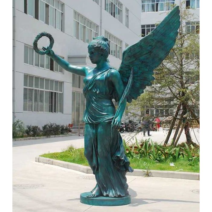 Outdoor life-size religious angel sculpture