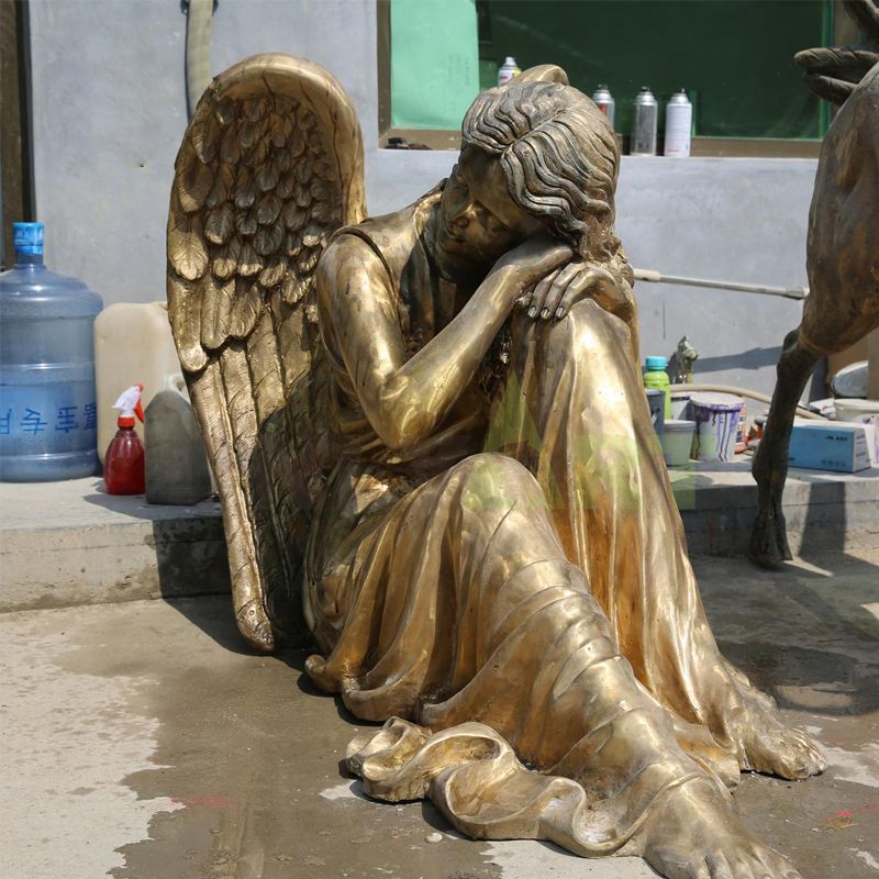 A sleeping angel sculpture