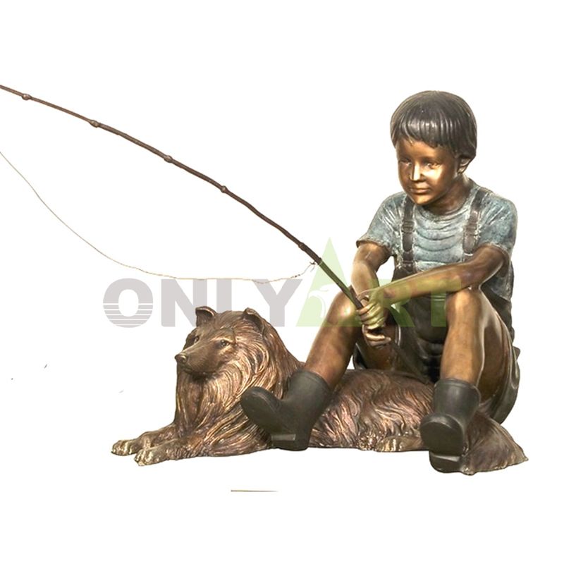 I went fishing with my big dog, kid sculpture