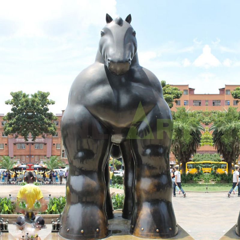 Lovely fat pony, bronze sculpture