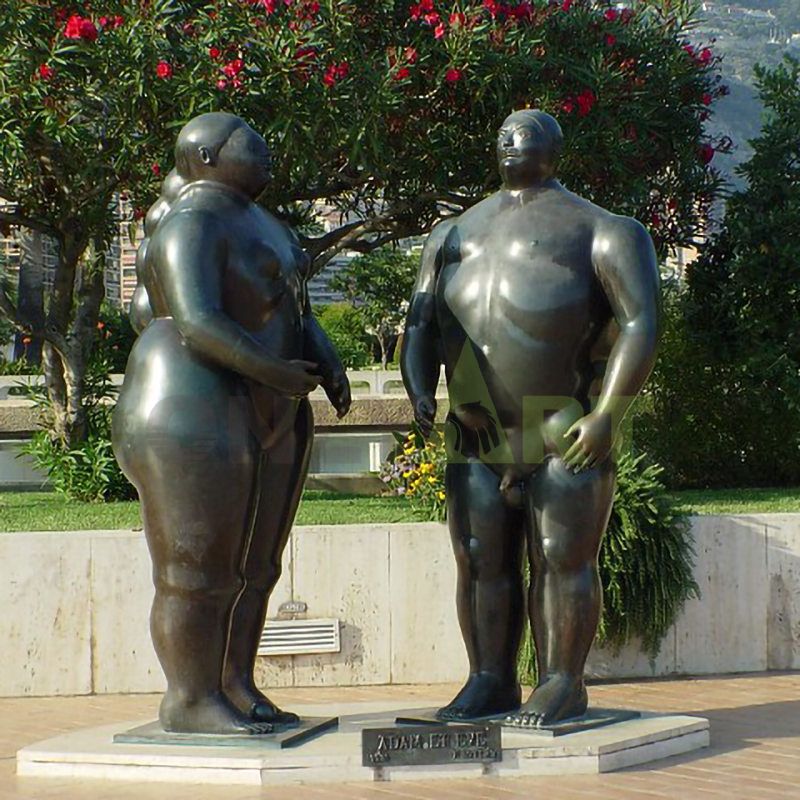 The giant fat couple looked at each other