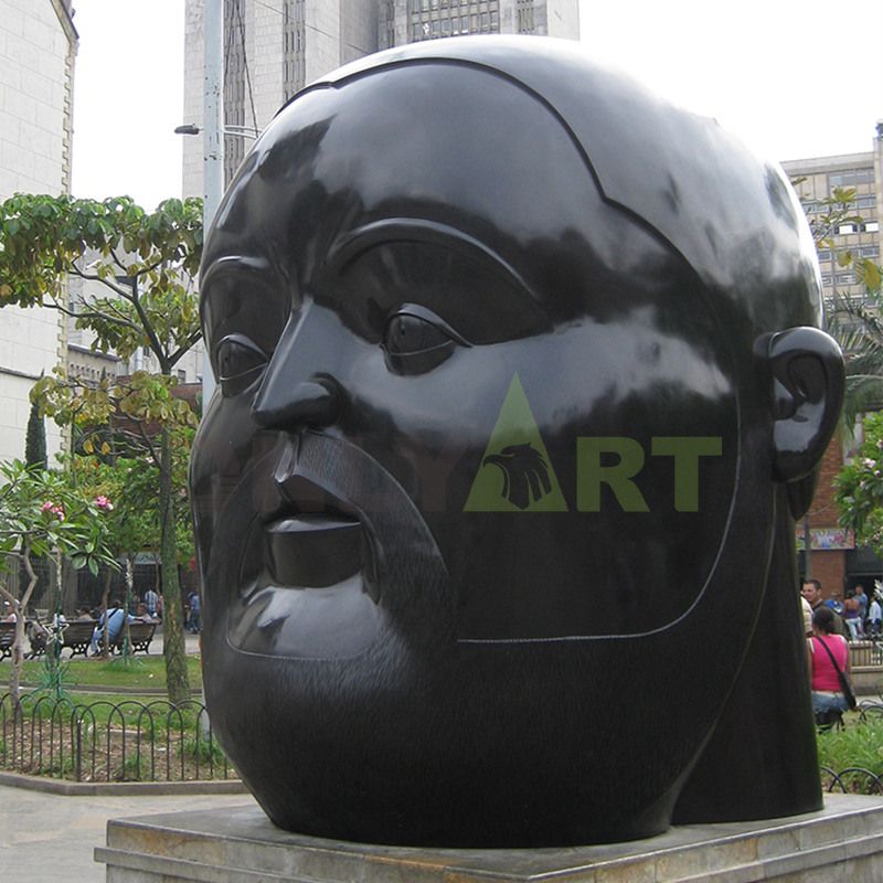 Sculpture of a bearded man with a large face