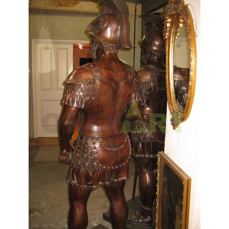 Spartan upper body helmet bronze interior sculpture