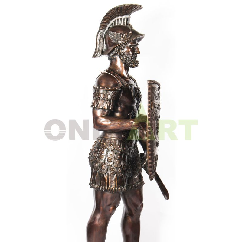 Side bust details of a Bronze Leonidas figure
