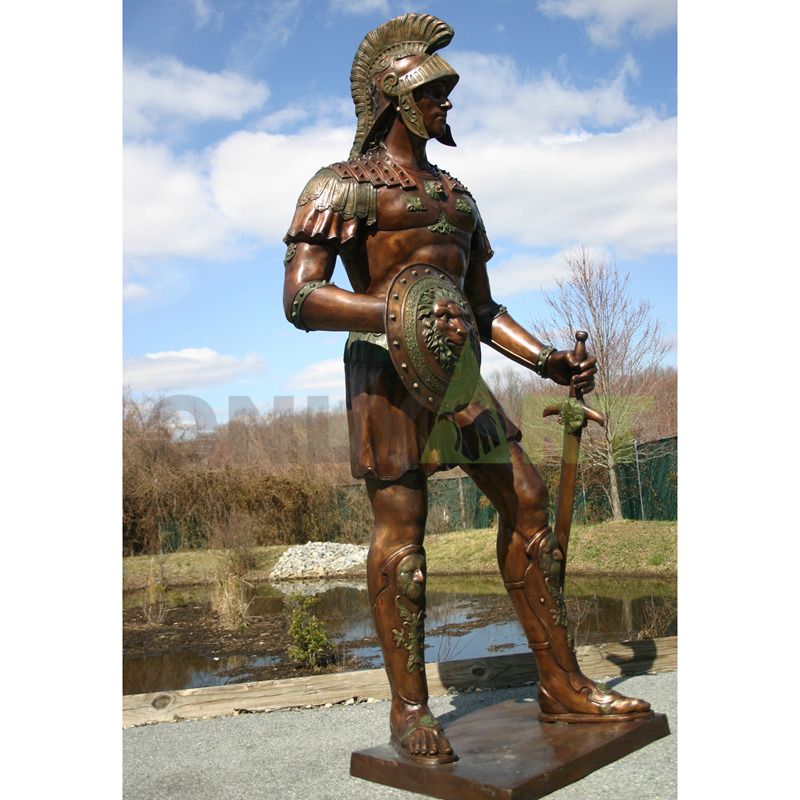 A statue of a Roman infantry soldier in a small skirt