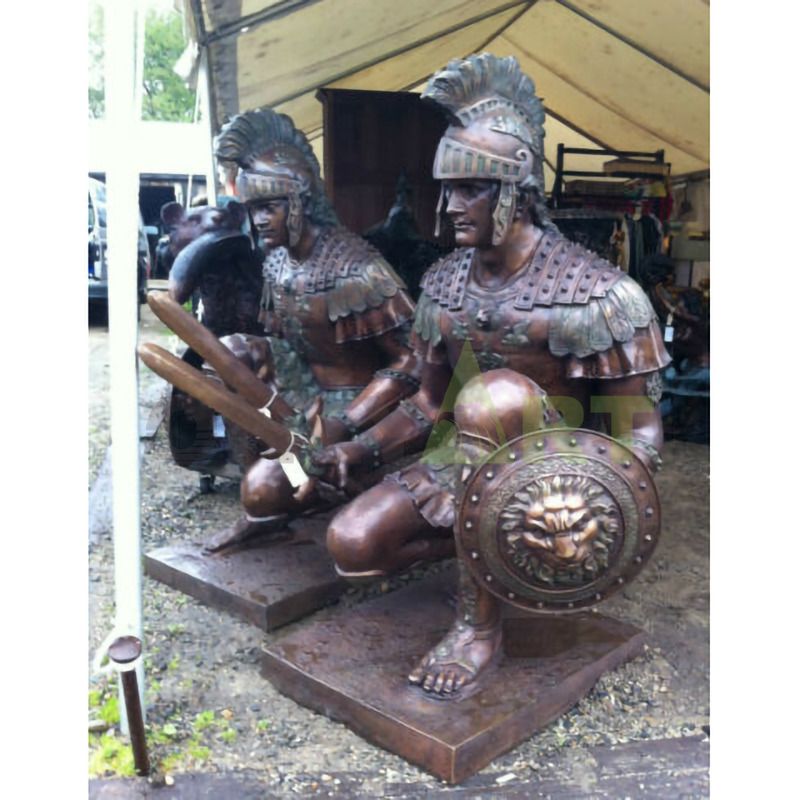 Roman soldiers wearing sandals and thick helmets