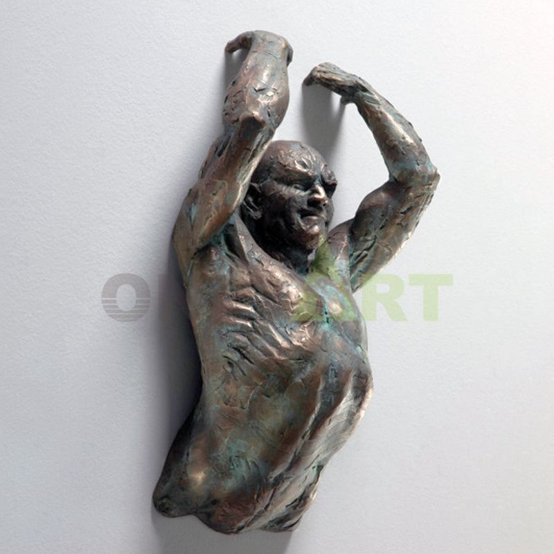 High quality custom European style realistic indoor bronze nude wall sculpture matteo pugliese